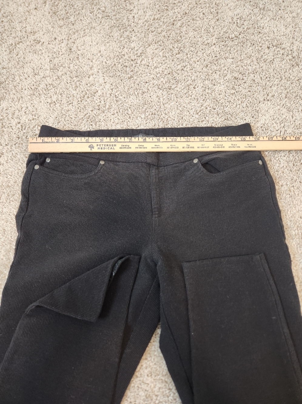 Eileen Fisher Fine Ribbed Textured Pants 5 Pocket Size Medium - Picture 6 of 8